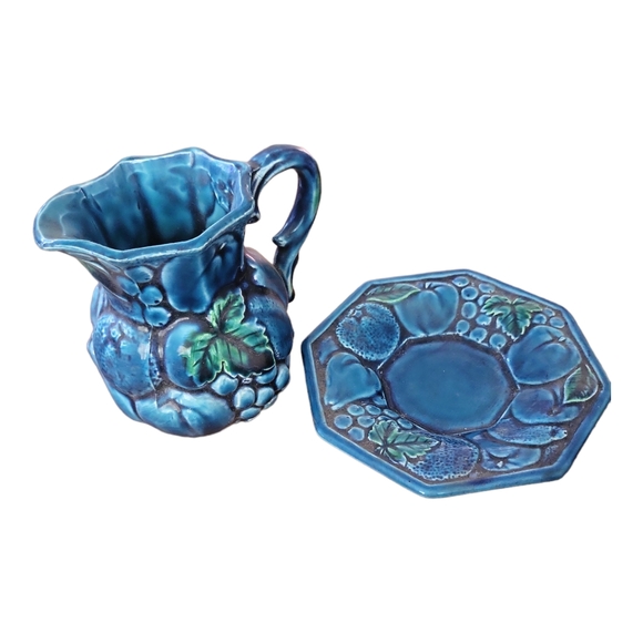 Vintage MCM Inarco Mood Indigo Small Fruit Pitcher & Plate - Picture 3 of 10